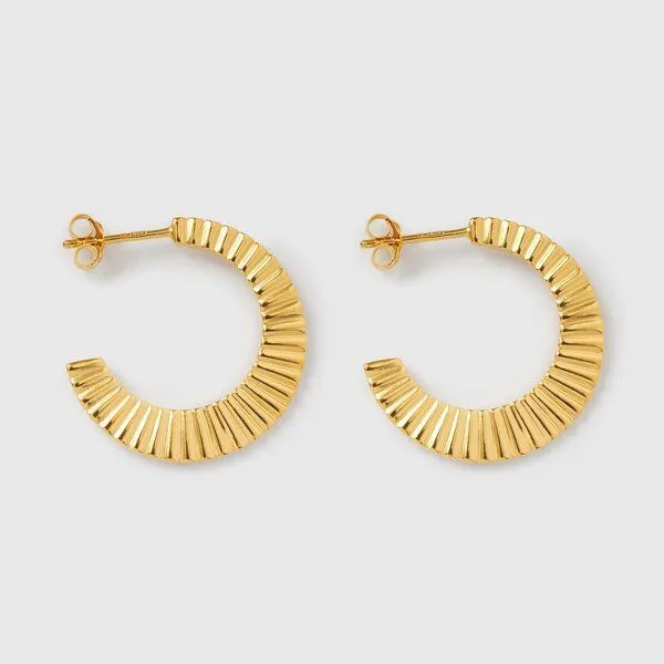 fejn jewelry fejn jewelry Creole 'riffle hoop' - geriffelt, Gold, – Produktbild 1 von 3