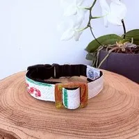 GOOPSI GOOPSI Hunde Halsband Upcycling aus Reissack, Halsband handgefertigt & Fairtrade, Weiß, – Produktbild 1 von 1
