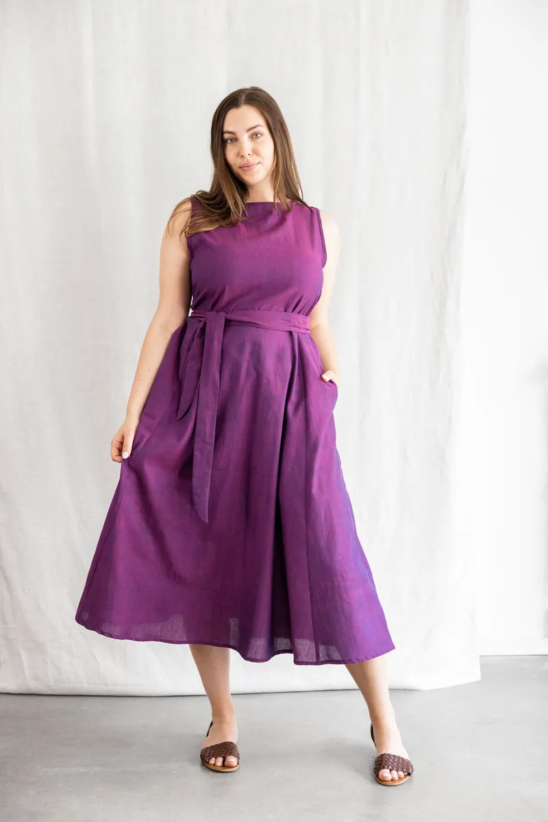 Jyoti - Fair Works Jyoti - Fair Works Damen vegan Kleid Karishmi Brombeere Lila, Violett, – Produktbild 1 von 2