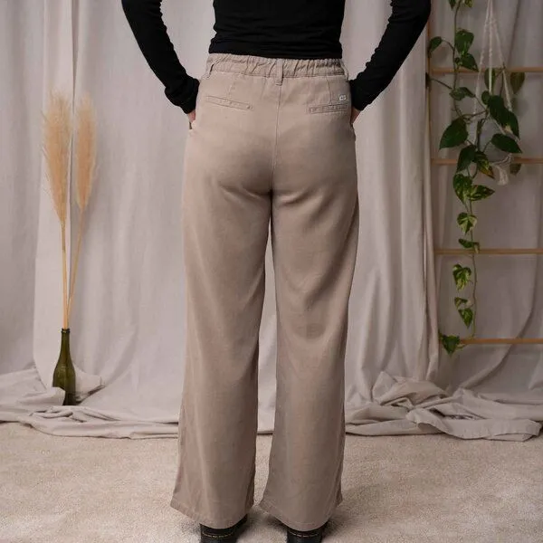 Vresh Clothing Vresh Clothing Vilissa - Wide-Leg Hose aus TENCEL (TM) Lyocell, Greige, – Produktbild 3 von 4