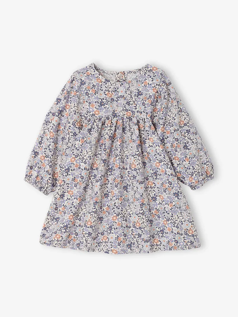 Vertbaudet Vertbaudet Baby Kleid mit Allover-Print, Blau, – Produktbild 1 von 4