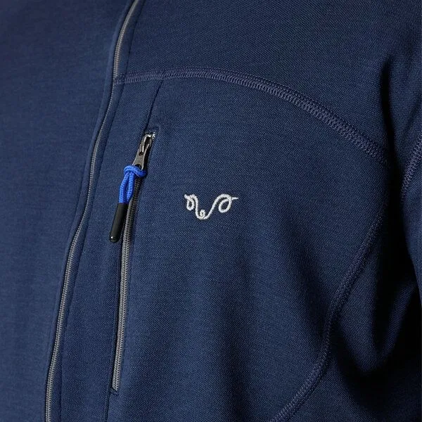 Woolona Woolona Hoodie - MAESTRO - 100% Merinowolle (Zip), Navy, – Produktbild 4 von 4