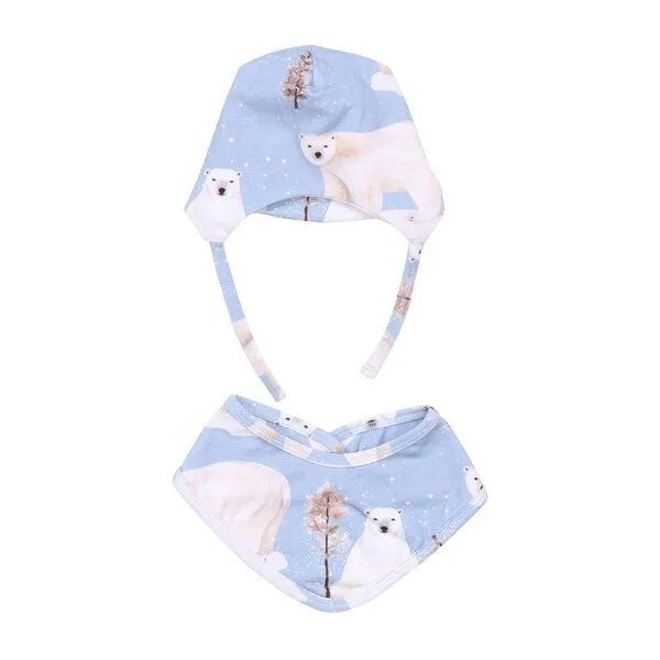 Walkiddy Baby Mütze Dreieckstuch Bio-Baumwolle GOTS Blau von Walkiddy, weiches 2-in-1 Accessoire als Hut oder Halstuch, nachhaltig, hautfreundlich und ideal für empfindliche Babyhaut – Produktbild 1 von 1