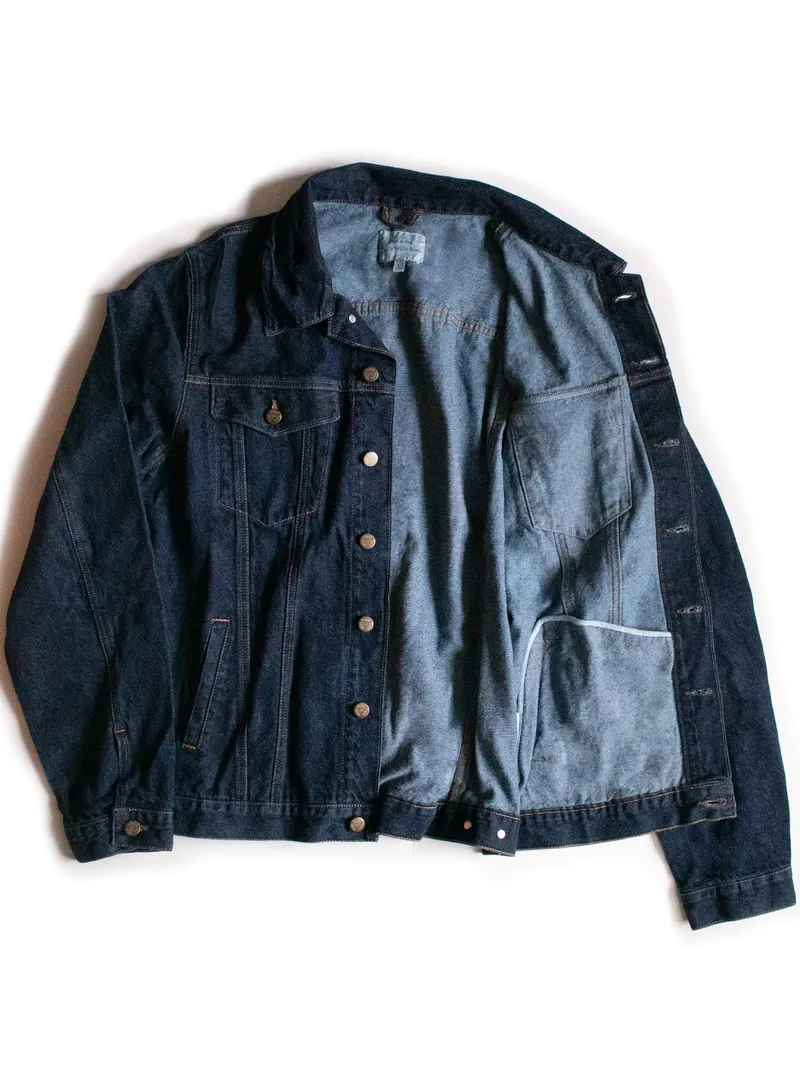Will's Vegan Store Will's Vegan Store Herren vegan Herren Classic Denim Jacke Dunkelblau, Dunkelblau, – Produktbild 2 von 2