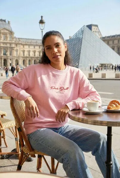 THE FACE OF ELEMENTS The Face of Elements Paris Stroll Oversized Fit Sweatshirt aus 100% Bio-Baumwolle, Soft rose (rosa), – Produktbild 1 von 4