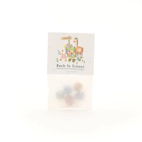 Die Stadtgärtner Die Stadtgärtner Blumenmurmeln zum Schulstart "Tiere" | 5 bunte Blumenmurmeln im Pergamintütchen (ca. 10 x 5 cm) | mit niedlichem, kindgerechten Motiv | Kreative Geschenkidee für Kinder, Schule & Schulalltag – Produktbild 1 von 1