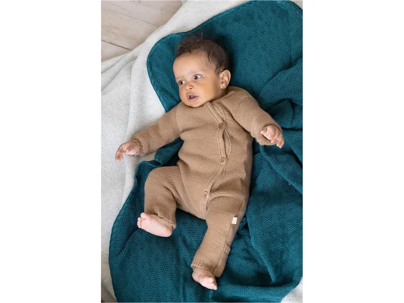 Disana Disana Baby Overall Bio-Merinowolle Strick Qualität karamell Gr. 62/68, Braun, – Produktbild 2 von 2