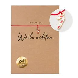 Bow & Hummingbird Bow & Hummingbird Weihnachtsarmband Zuckerstange „Zuckersüße Weihnachten“ – rotes Makramee Armband, kleines Weihnachtsgeschenk – Produktbild 1 von 1