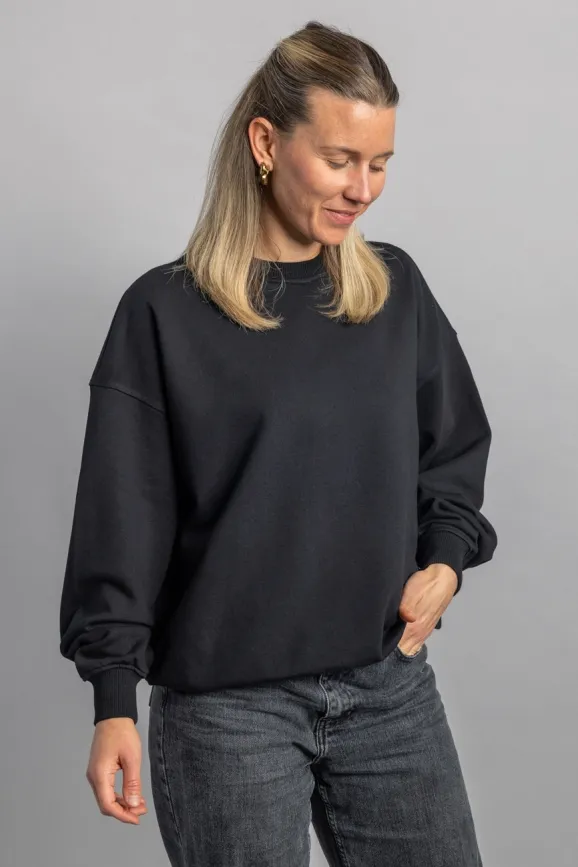 DIRTS DIRTS Herren vegan Sweatshirt Oversized Schwarz, Schwarz, – Produktbild 2 von 2