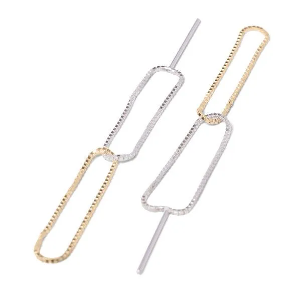 Jonathan Radetz Jewellery Jonathan Radetz Jewellery Stecker FINEFINE zweifarbig, Gold 585, 14 Karat und 925 Sterling Silver, Länge 50 mm – Produktbild 1 von 3