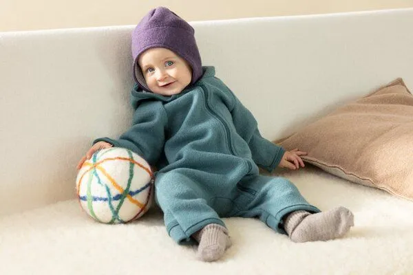 Disana Disana Baby Walk Zipp Overall kbT-Merinowolle, Indigo, – Produktbild 2 von 4