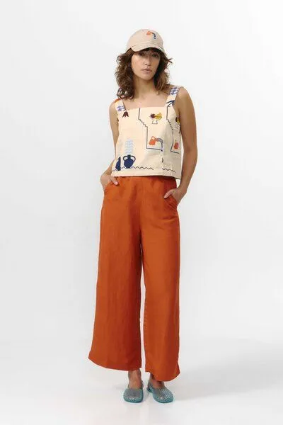 SUITE13LAB Suite13lab Cropped-Top ODIEL im Holiday-Print, Beige, – Produktbild 1 von 3