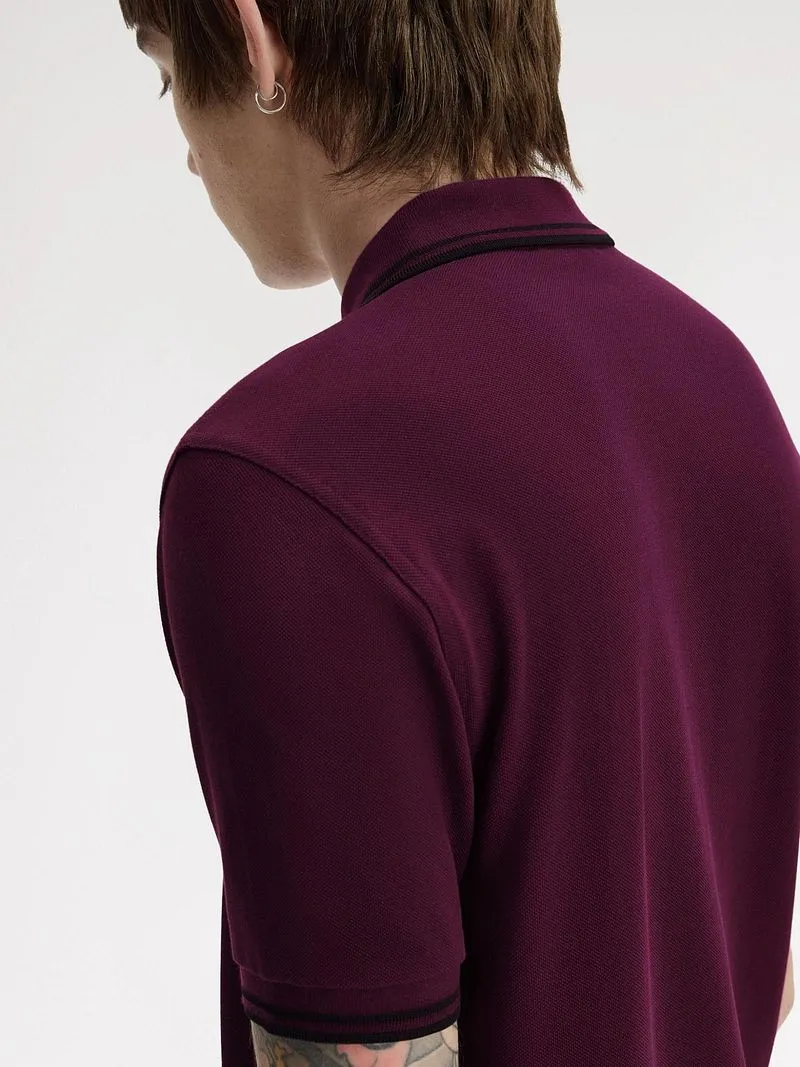 Fred Perry Fred Perry Poloshirt Tipped M3600 Plum 84C - Größe XL, Violett, – Produktbild 3 von 5
