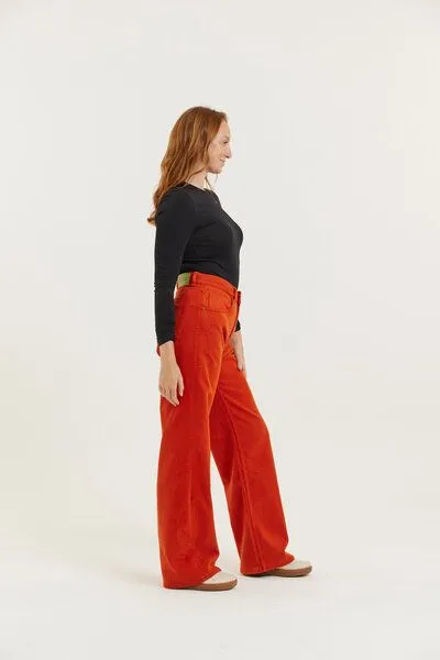 Flax and Loom Flax and Loom Tencel-Baumwoll Jeans Straight Fit Modell: Dinah, Burnt orange, – Produktbild 4 von 6