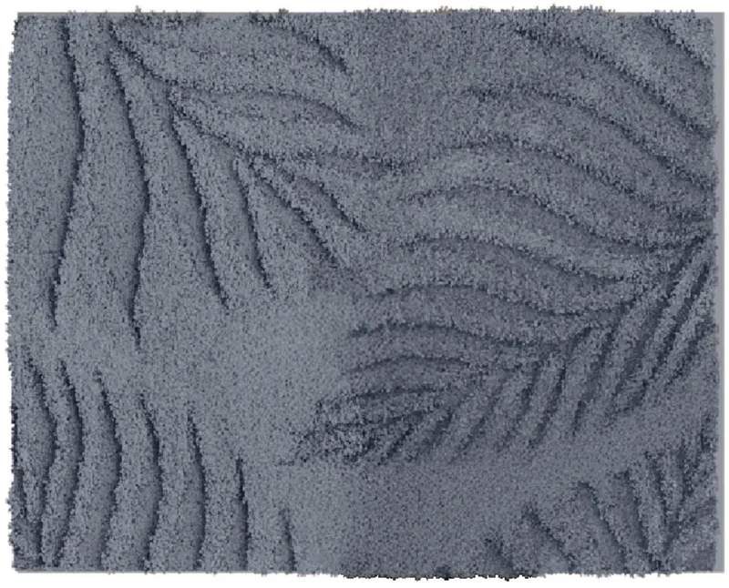 Grund Grund Badematte Ferya, Höhe 20 mm, rutschhemmend beschichtet, fußbodenheizungsgeeignet, Polyester, rechteckig, Dezentes Blattmuster mit Hoch-Tief-Struktur, 5 Jahre Garantie, Grau, – Produktbild 1 von 7