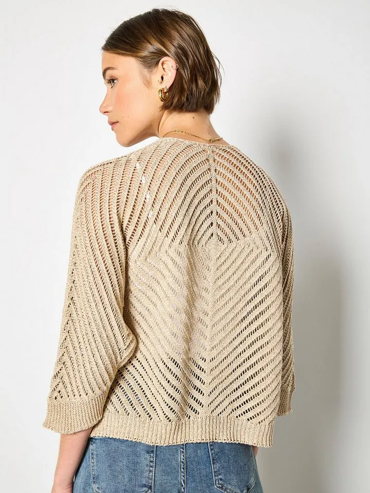 Apricot Apricot Cardigan Goldfarbener, schimmernder Strick-Cardigan mit Goldschimmer, Gelb|goldfarben, – Produktbild 5 von 5