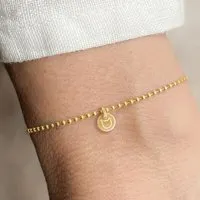 renna deluxe renna deluxe Armband mit Katze Anhänger | Kugel Armband Sterling Silber Gold, Gold, – Produktbild 1 von 1