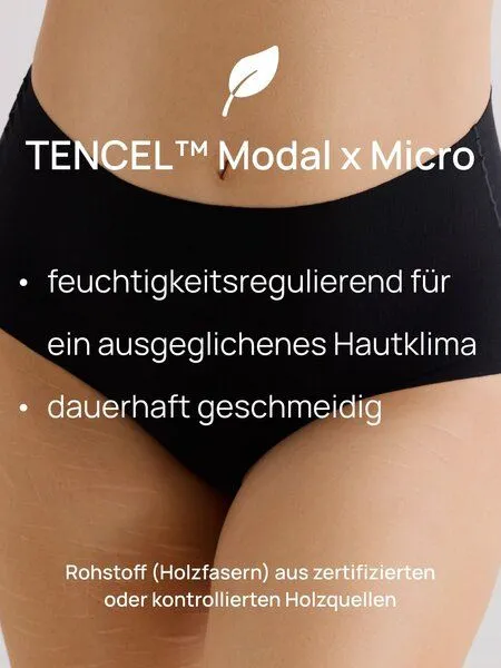 erlich textil erlich textil Merle bügelloses Bustier mit Spitzenbund aus weichem Modal, made in Europe, Schwarz, – Produktbild 5 von 5