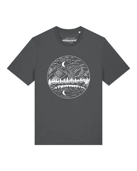 watapparel watapparel T-Shirt Unisex Mountains by night, Anthracite, – Produktbild 1 von 2