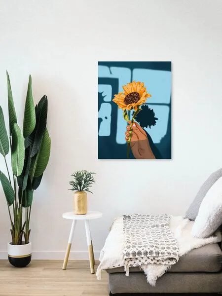 Photocircle Photocircle Poster / Leinwandbild - What You Think, You Become. Sunflower Still Life – Produktbild 4 von 4
