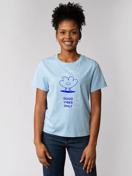 watapparel watapparel T-Shirt Frauen Good vibes only, Blue soul, – Produktbild 1 von 3