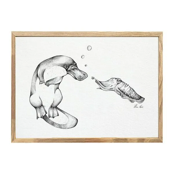 LIGARTI Kunstdruck »Schnabeltier & Sepia« von LIGARTI | A4, A3 oder A2 | Wandbild | Poster | Kunst – Produktbild 1 von 3