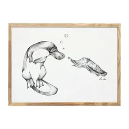LIGARTI Kunstdruck »Schnabeltier & Sepia« von LIGARTI | A4, A3 oder A2 | Wandbild | Poster | Kunst – Produktbild 1 von 1