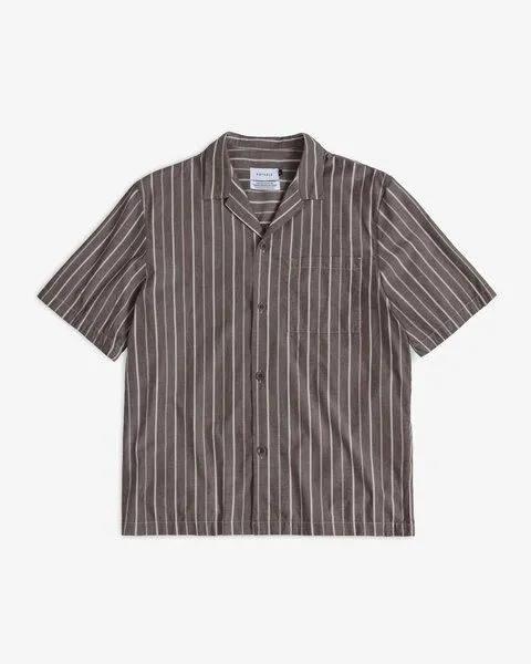 Rotholz Rotholz Bowling Shirt - Brown Stripe, Brown, – Produktbild 2 von 4