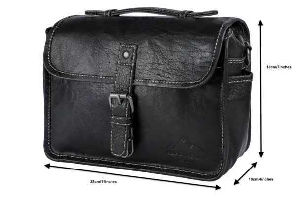 Alpenleder Alpenleder Kameratasche PRESSE, Ebenholz, – Produktbild 1 von 4