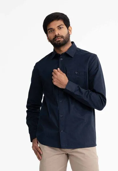 MELA Twill Hemd ASHUTOSH | von MELA | Fairtrade & GOTS zertifiziert, Navy, – Produktbild 1 von 4