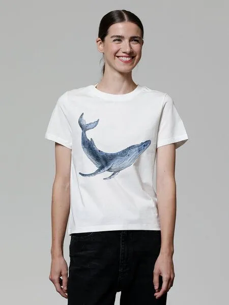 watapparel watapparel T-Shirt Frauen Wal, Off white, – Produktbild 2 von 4