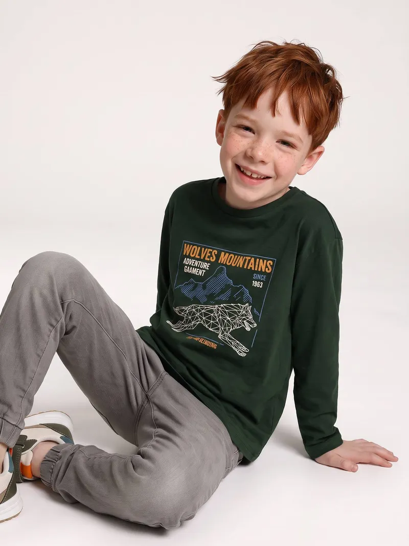 Vertbaudet Shirt mit Tierprint Jungen, Grün, – Produktbild 6 von 7
