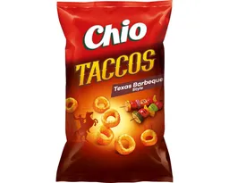 Chio Chio Knabberei, Chio Taccos Texas Barbecue vegetarisch vegan Knusperringe 75g – Produktbild 1 von 1