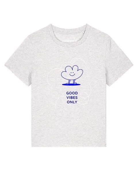 watapparel watapparel T-Shirt Frauen Good vibes only, Cool heather grey, – Produktbild 1 von 2