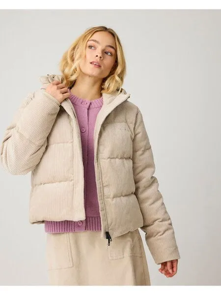 KnowledgeCotton Apparel KnowledgeCotton Apparel Corduroy Puffer-Jacke, Light feather gray, – Produktbild 4 von 4