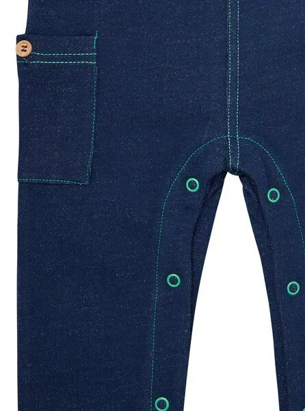 loud + proud loud + proud Babys & Kinder Latzhose in Jeans-Optik, GOTS-zertifiziert, Ultramarine(blau), – Produktbild 1 von 4
