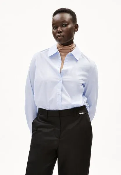 ARMEDANGELS ARMEDANGELS LOUILAA Damen Bluse aus Bio-Baumwolle, Morning sky, – Produktbild 1 von 4