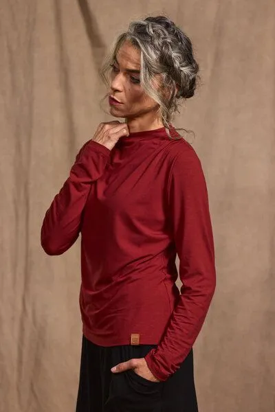 KOKOworld KOKOworld Rollkragenpullover Camino aus EcoVero-Viskose, Terracotta (braun), – Produktbild 4 von 4