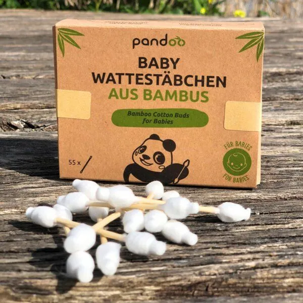 pandoo pandoo 4er Pack Bambus Wattestäbchen für Babys – Produktbild 2 von 4