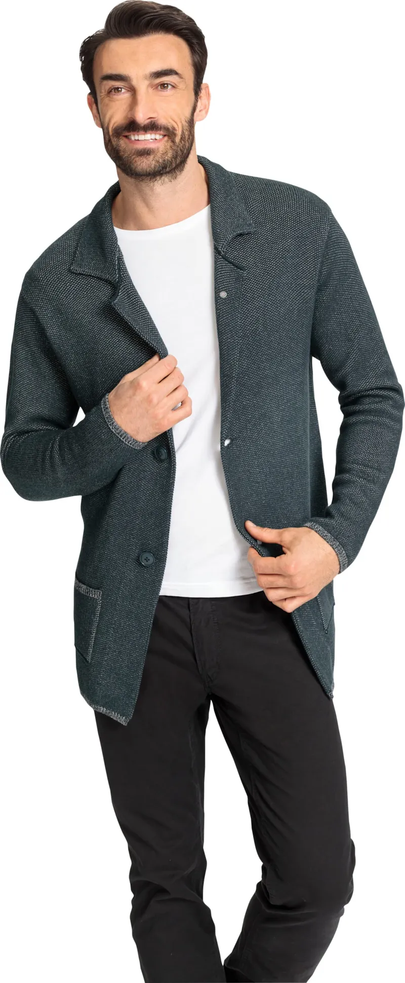 marco donati Cardigan, Petrol-meliert, – Produktbild 2 von 2