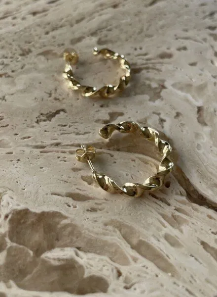 noemvri fashion label noemvri fashion label gedrehte hoops, Gold, – Produktbild 2 von 4