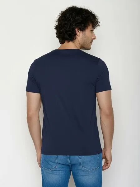 GreenBomb GREENBOMB Basic Guide - Sportliches T-Shirt aus Bio-Baumwolle / GOTS / Fair & Vegan, Blau (navy), – Produktbild 4 von 4