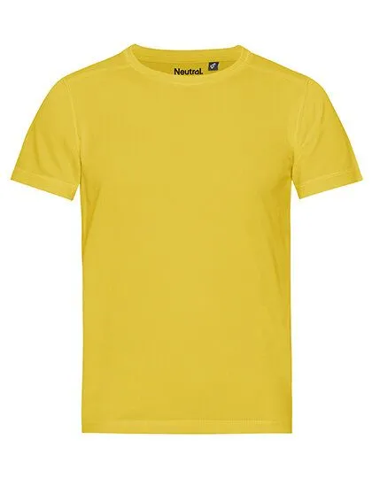 Neutral Neutral® Kinder Sportshirt T-Shirt bis Gr. 158 Regular Schnitt atmungsaktiv Recycling Material, Gelb, – Produktbild 3 von 4