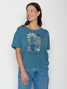 GreenBomb GREENBOMB Les Fleurs Feel - Lässiges T-Shirt aus Bio-Baumwoll-Mix / hochwertiger Print / GOTS / Fair & Vegan – Produktbild 1 von 1