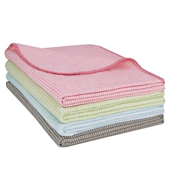 NATUREHOME NATUREHOME Baby Kuscheldecke MIKA 70x100cm 100% Baumwolle (kbA) Streifen, Hellblau, – Produktbild 2 von 2