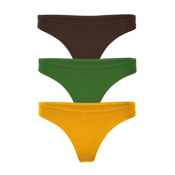 Frija Omina Frija Omina 3er Set Bio-String Pur uni, Feld (mehrfarbig), – Produktbild 1 von 3