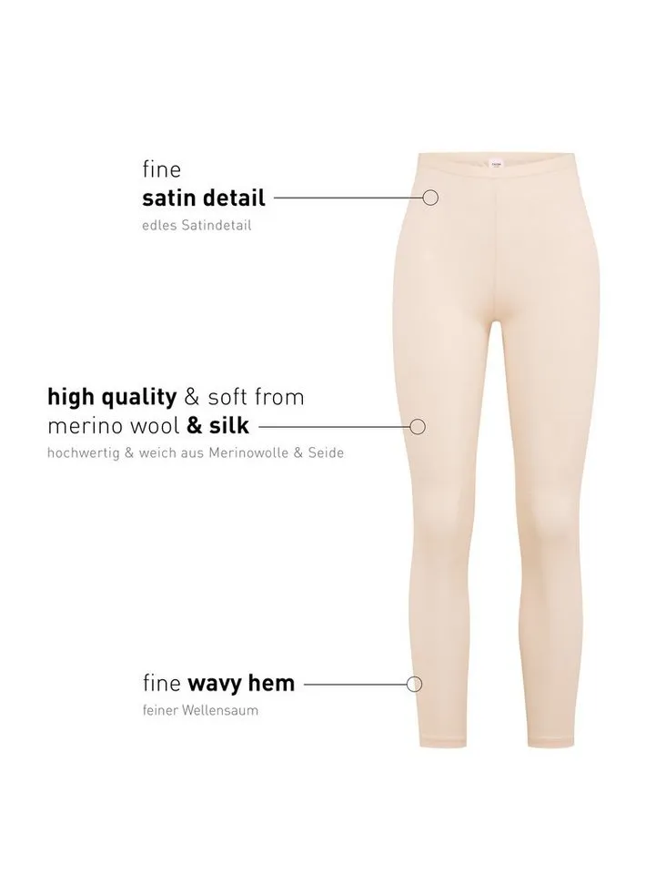 CALIDA CALIDA Leggings True Confidence Damen (1-tlg) temperaturausgleichend, leicht und geschmeidig, aus Wolle und Seide, Beige, – Produktbild 5 von 5