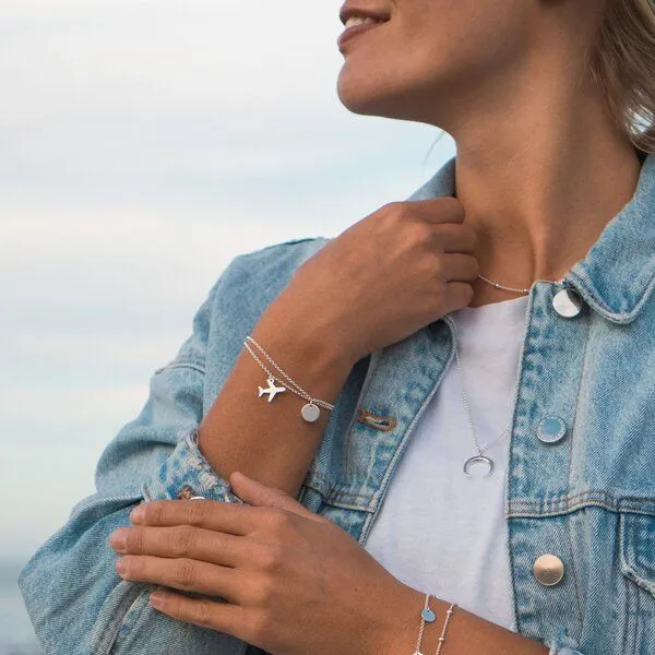 MOANINA MOANINA Armband Flugzeug - 925 Silber/18k Gold Vermeil, Rose, – Produktbild 2 von 4