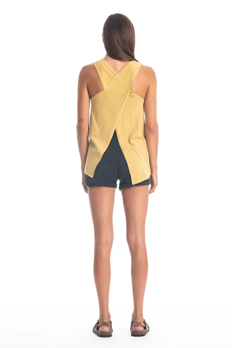 RAVENS VIEW IBIZA RAVENS VIEW IBIZA Damen vegan Top Easy Gold, Gelb, – Produktbild 1 von 2