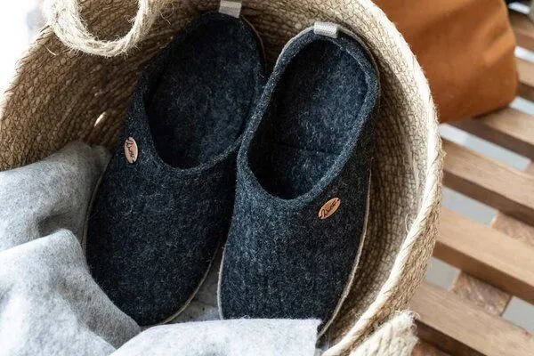 WoolFit WoolFit Tundra - Hausschuhe für Damen und Herren, Dunkel grau, – Produktbild 4 von 4